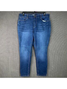 Blue Tulip Womens Plus-Size Dark Wash Denim Jeans With Magic Waistband Size 18W